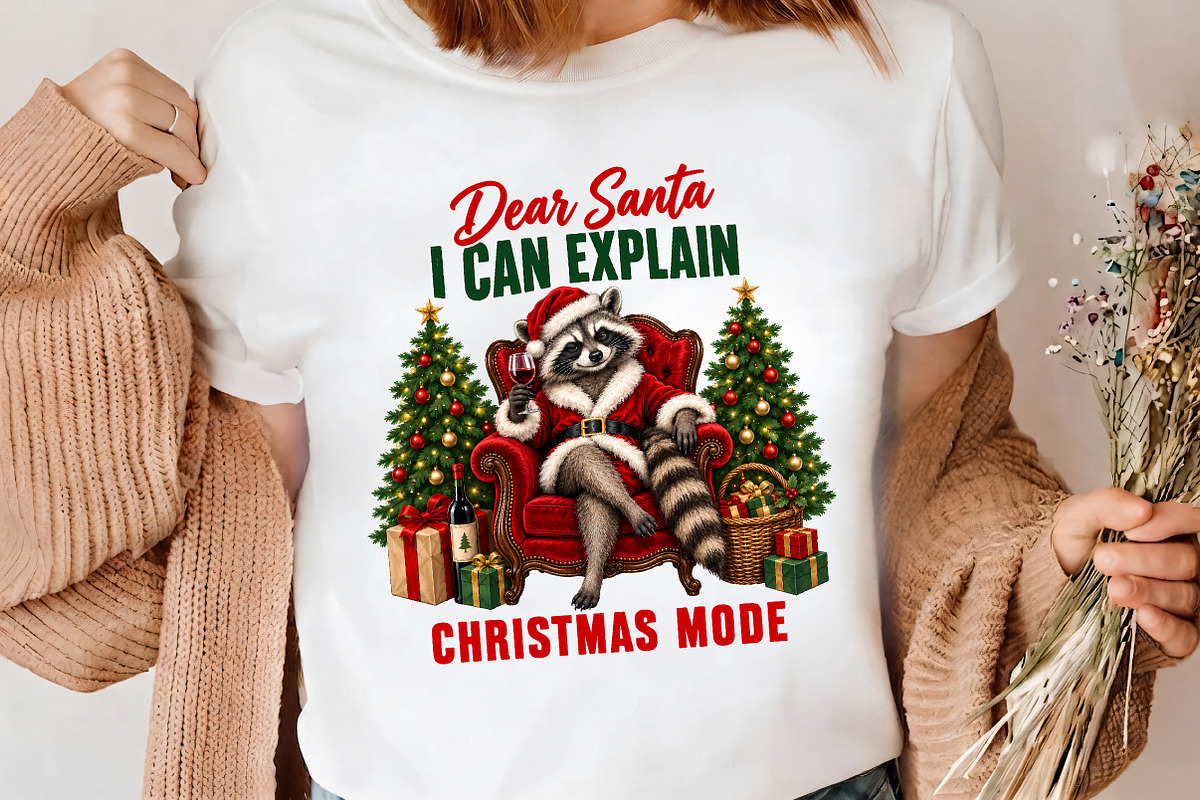 Dear Santa I Can Explain Raccoon PNG, a Seasonal Illustration by CrexoraLab (Photo 4 of 4)
