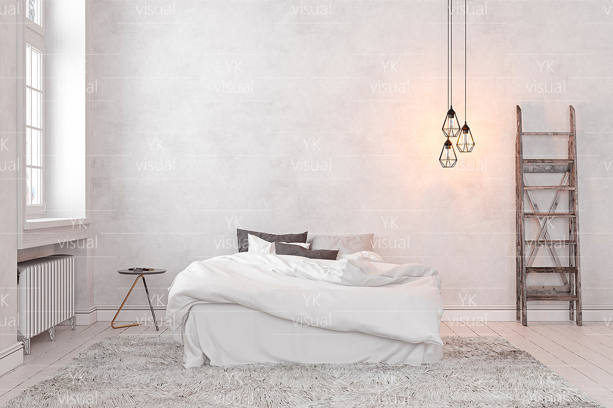 GRAY SCANDINAVIAN BEDROOM IMAGE SET, a Household Mockup by YKvisual (Photo 5 of 7)