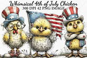Whimsical 4th of July Chicken PNG, a Seasonal Illustration by Canvas Craft (Thumbnail 1 of 10)