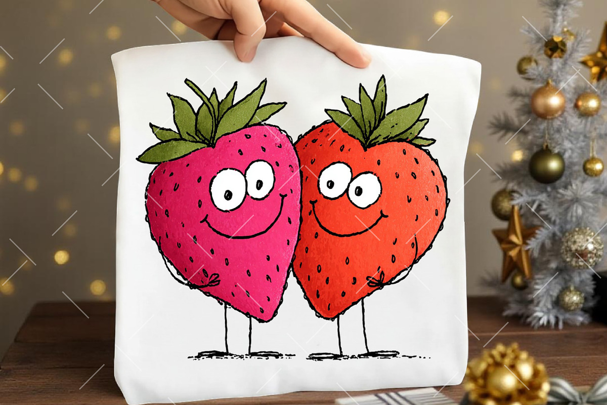 Valentine Strawberry Clipart, an Illustration by OK Design (Photo 4 of 6)