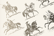 Horseman Retro Set, an Illustration by Retro Machine (Thumbnail 2 of 5)
