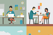 Working people at places, an Object Illustration by Smiley Creative (Thumbnail 2 of 2)