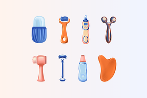 Facial Care Tools, an Object Graphic by Deemak Daksina