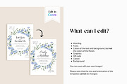 Blue Floral Wedding Invite Templates, an Invitation Template by Cottontail Paper Shop (Thumbnail 5 of 7)