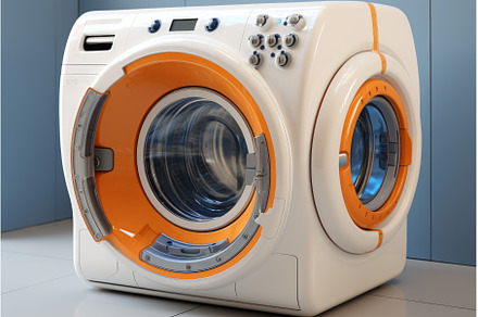 Modern washing machine in laundry, a Technology Photo by Ylivdesign