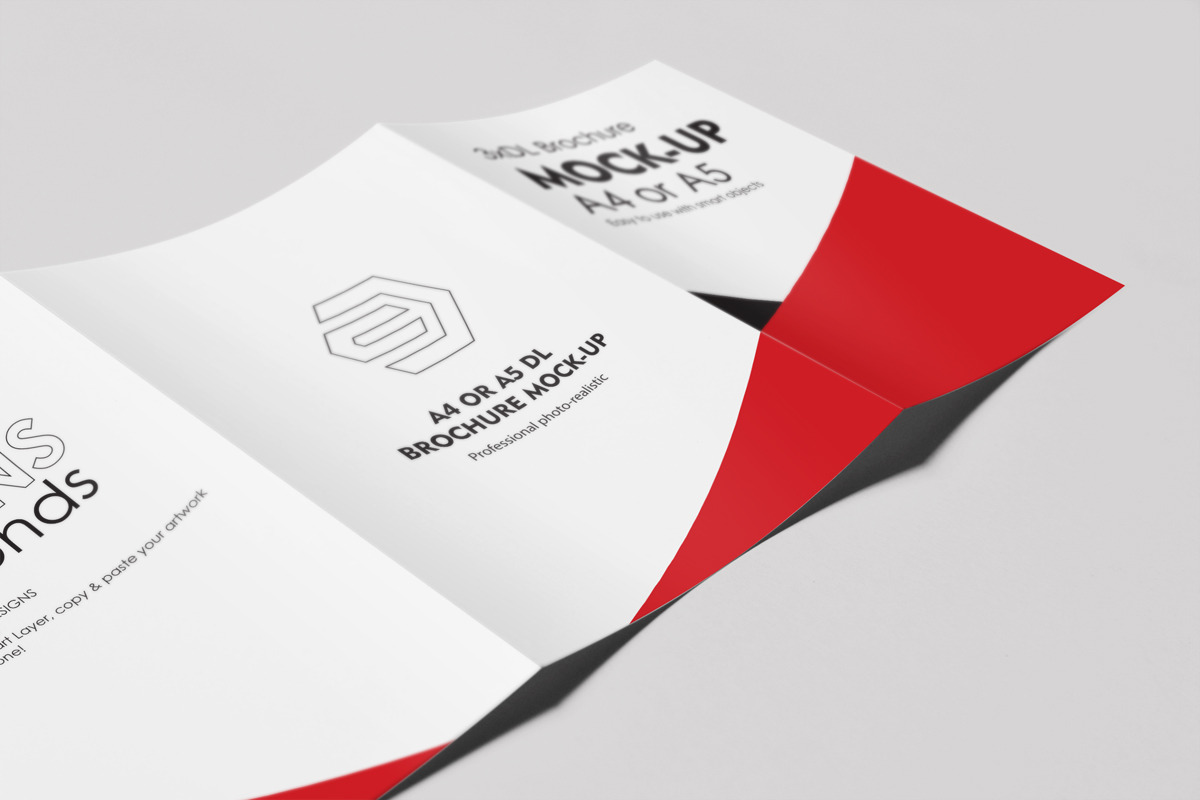 A4 or A5 Trifold Mockups, a Print Template by resumetemplathttps://d3es (Photo 11 of 11)