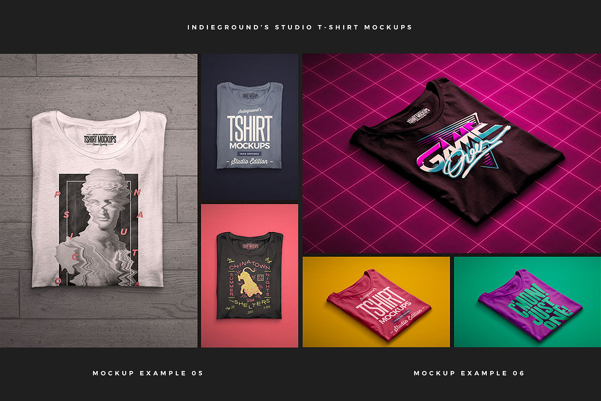Studio T-Shirt Mockups, a Shirt Mockup by Indieground Design Inc. (Photo 4 of 6)