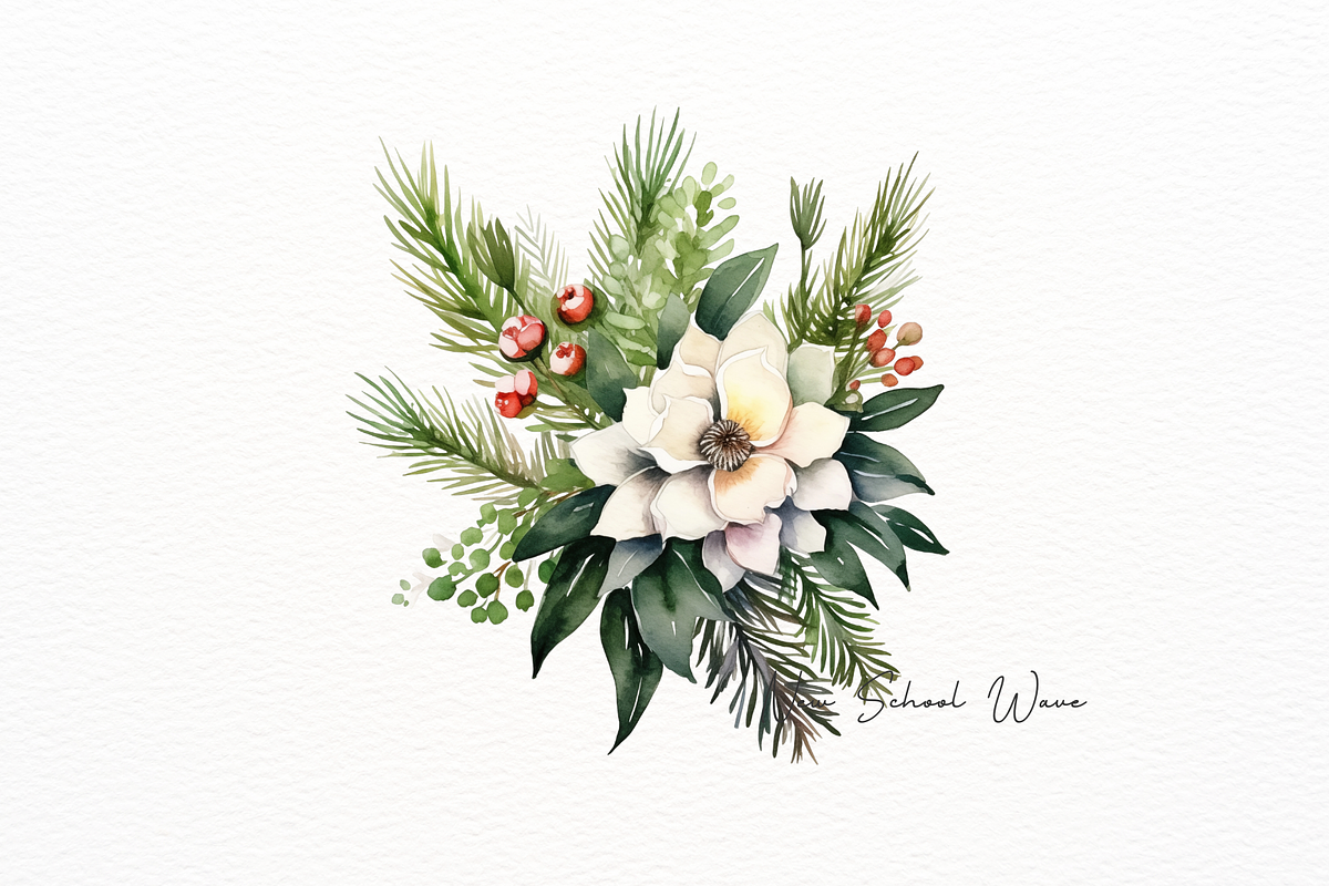 Realistic Evergreen Flowers Clipart, a Decorative Illustration by New-School-Wave (Photo 2 of 5)