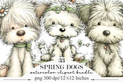 Whimsical Spring Dogs Clipart, an Illustration by Designking (Thumbnail 1 of 5)
