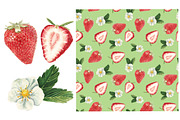 Watercolor strawberry set, a Pattern Graphic by lenavetka87 (Thumbnail 1 of 2)