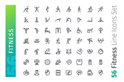 Fitness Line Icons Set, an Outline Icon by Voysla's Shop (Thumbnail 2 of 4)