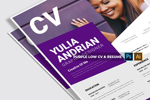 Purple New CV & Resume