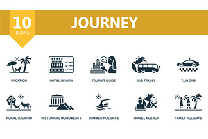 Journey icons set. Creative icons, a Transportation Illustration by Aimagenarium@gmail.com