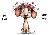 Whimsical Floral Dachshund, Cute Dog, an Animal Illustration by GiraffeCreative (Thumbnail 4 of 20)