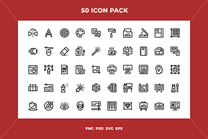 Graphic designer icons, an Outline Icon by Wencory