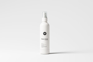 White Plastic Spray Bottle Mockups