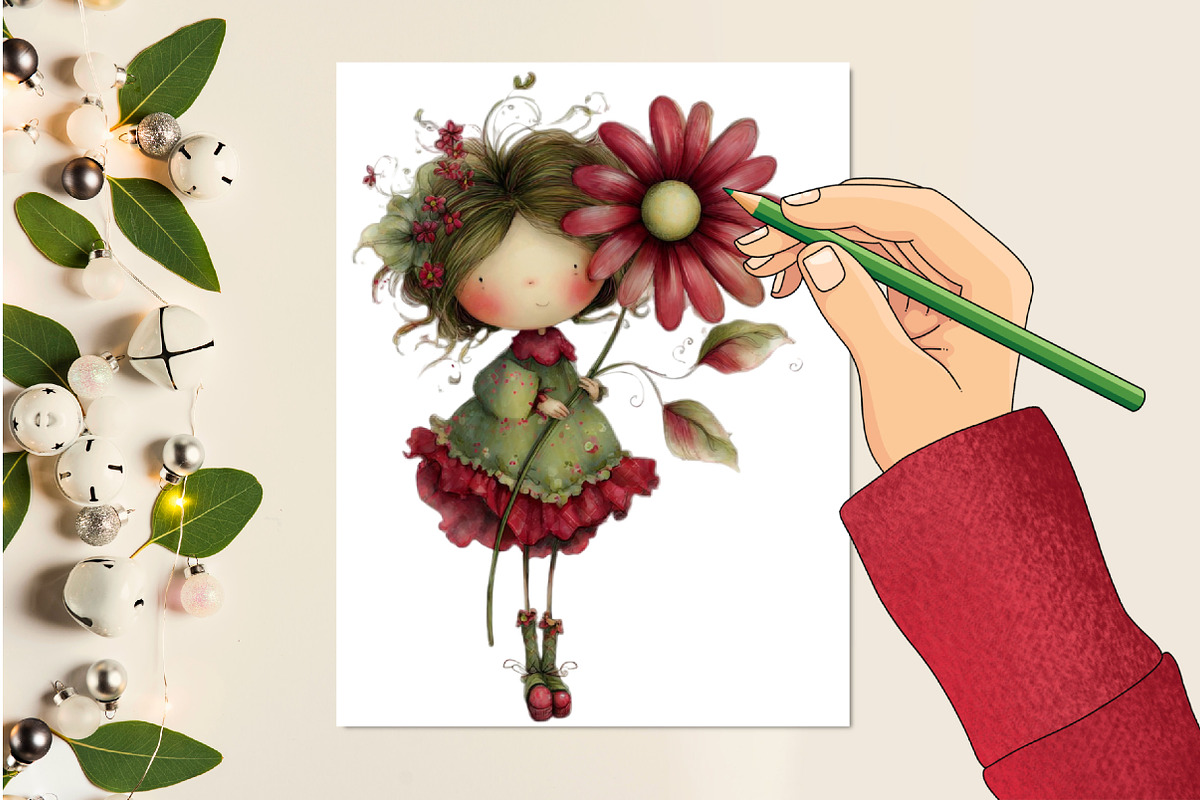 Quirky Daisy Girl Clip Art, an Illustration by designcity5 (Photo 4 of 5)