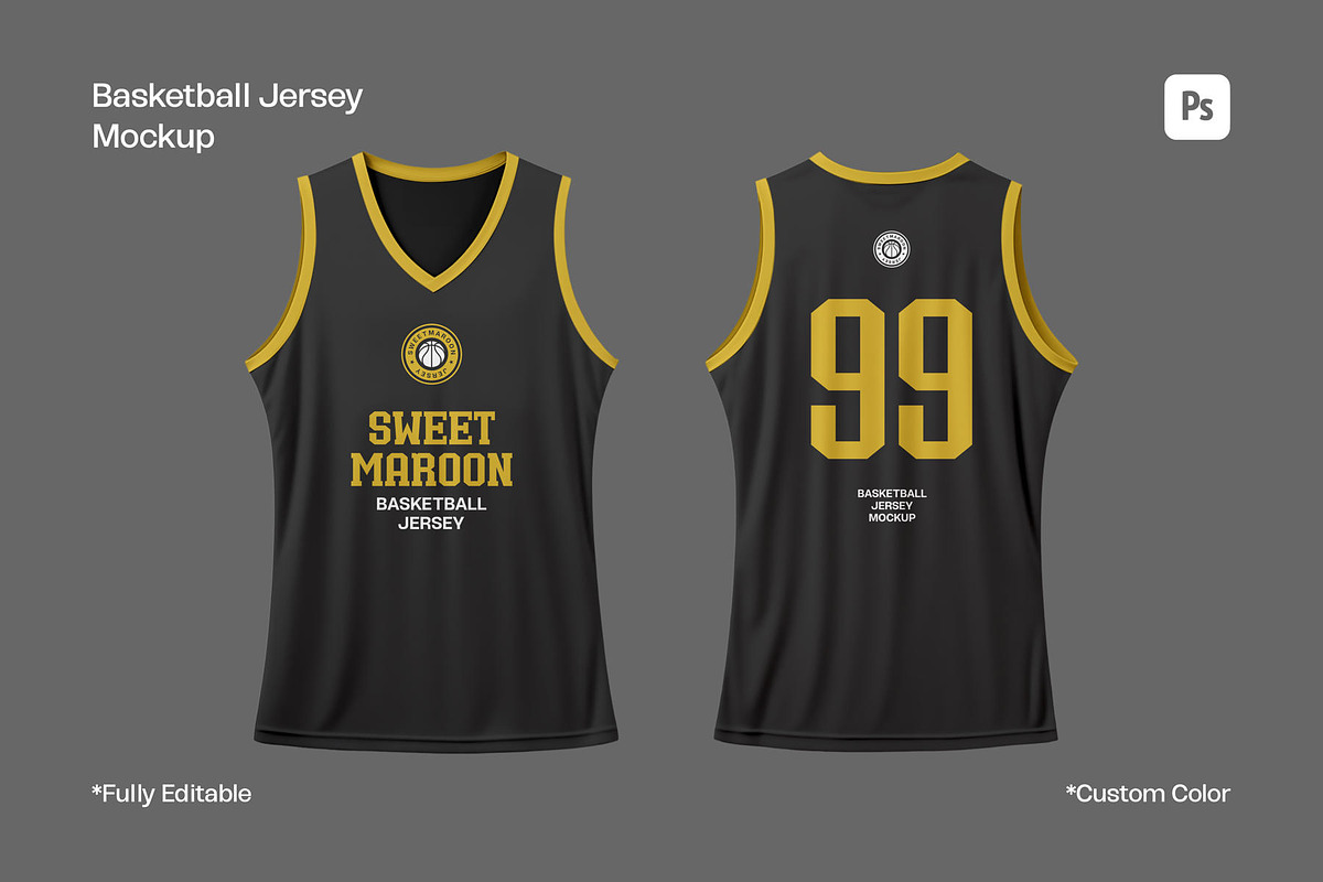 Basketball Jersey Mockup, a Shirt Mockup by sweetmaroon.studio
