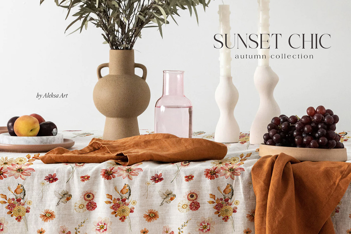 Sunset Chic- autumn collection, a Seasonal Illustration by AleksaArt (Photo 11 of 12)