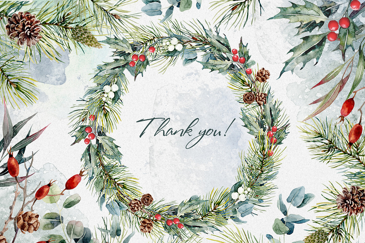 Watercolor collection Green Winter, a Decorative Illustration by RushkinaAntonina (Photo 8 of 8)