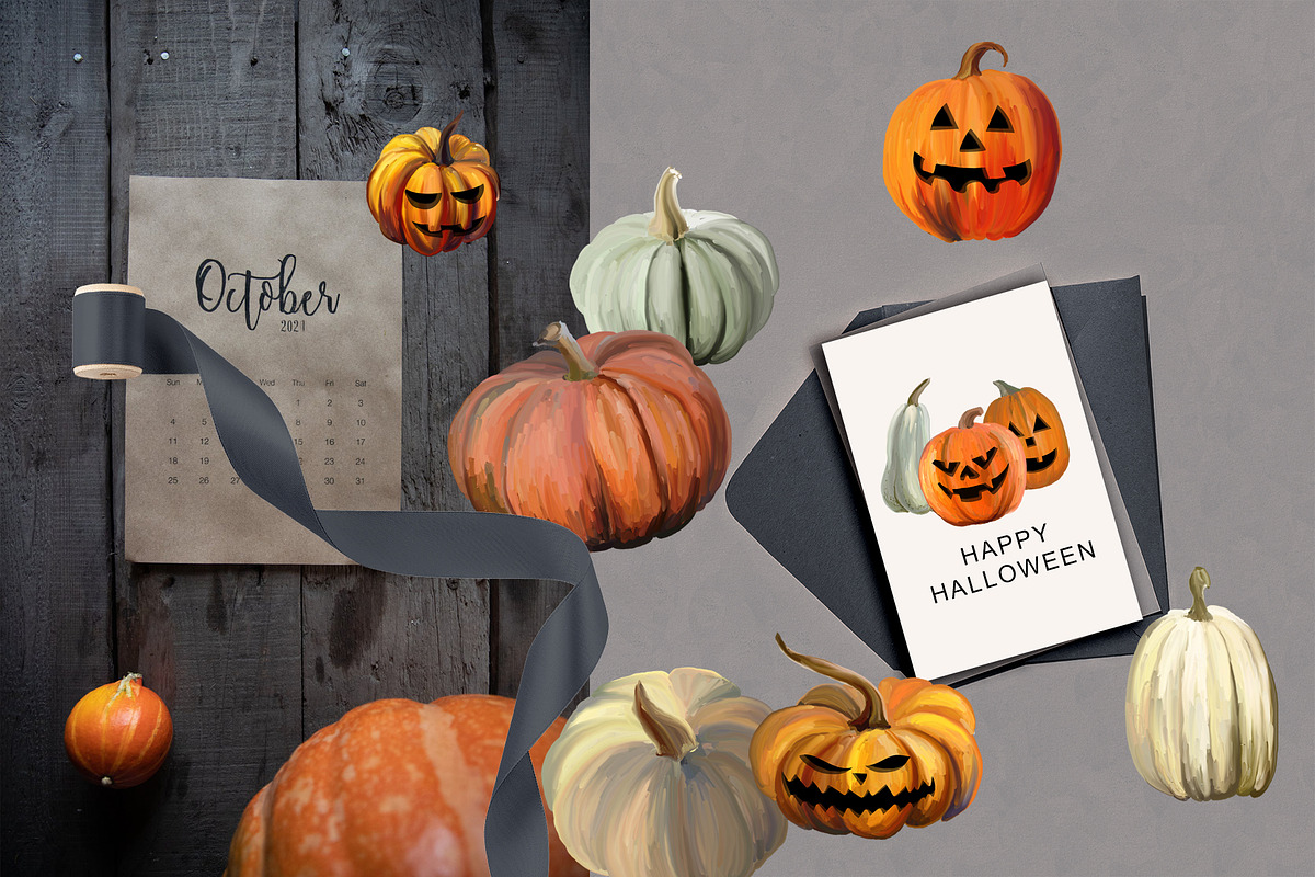 Happy Halloween - holiday clipart, a Seasonal Illustration by Vasmila (Photo 9 of 10)