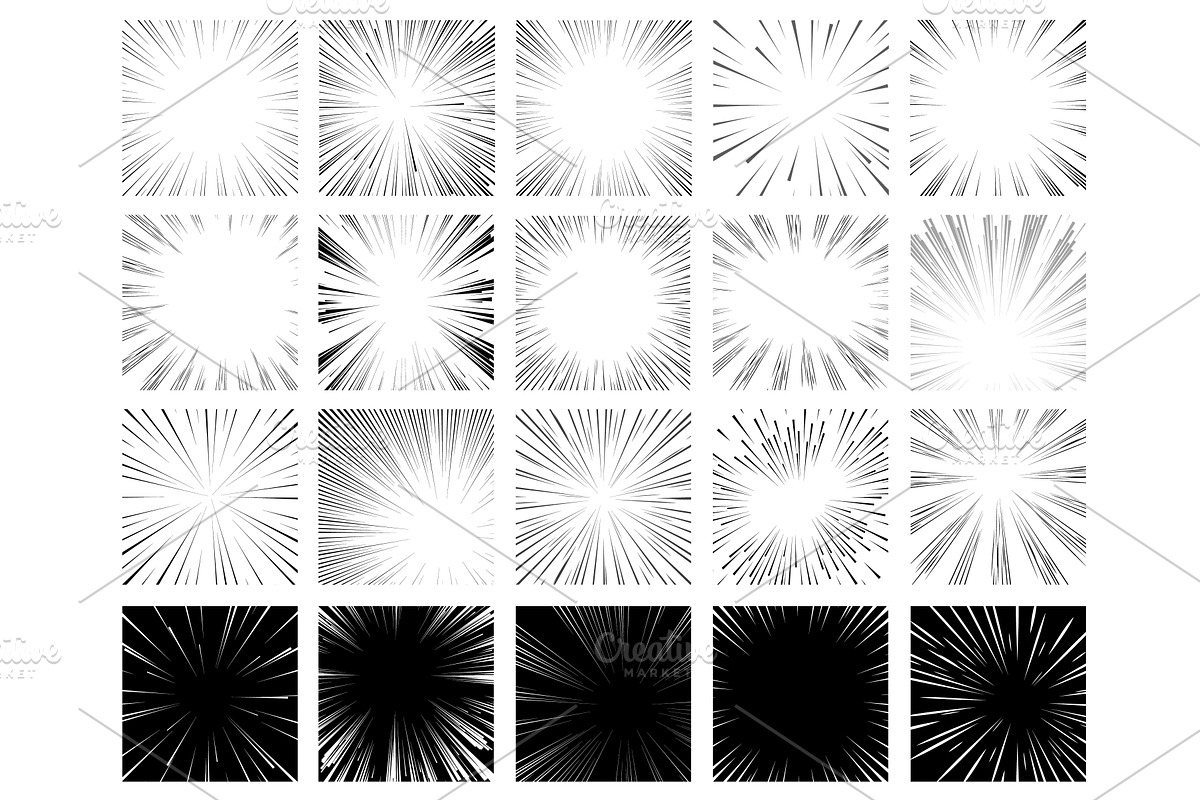 Radial manga frames. Anime round, an Illustration by YummyBuum