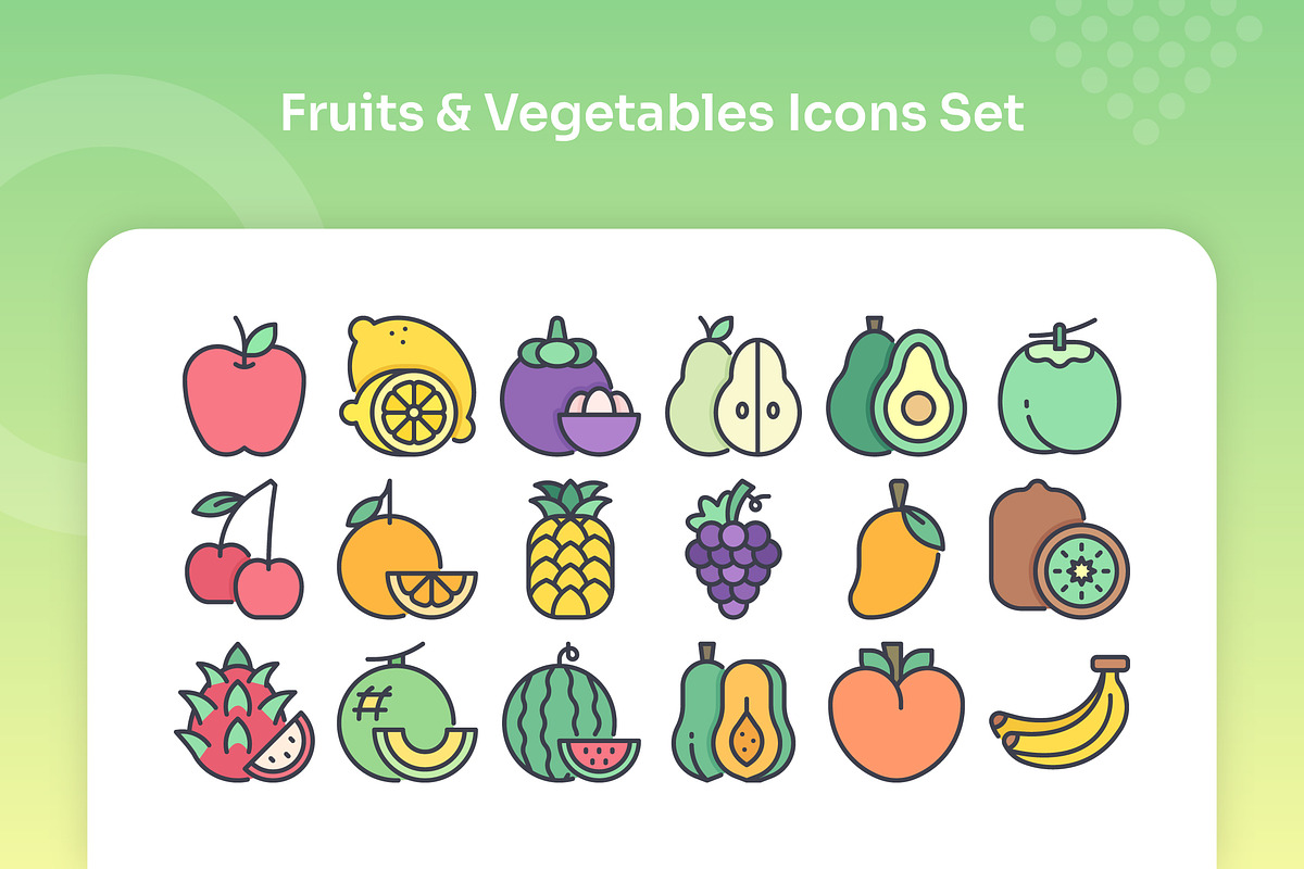 Fruit & Vegetable Icons Filled Line, an Icon by Kmg Design (Photo 2 of 3)