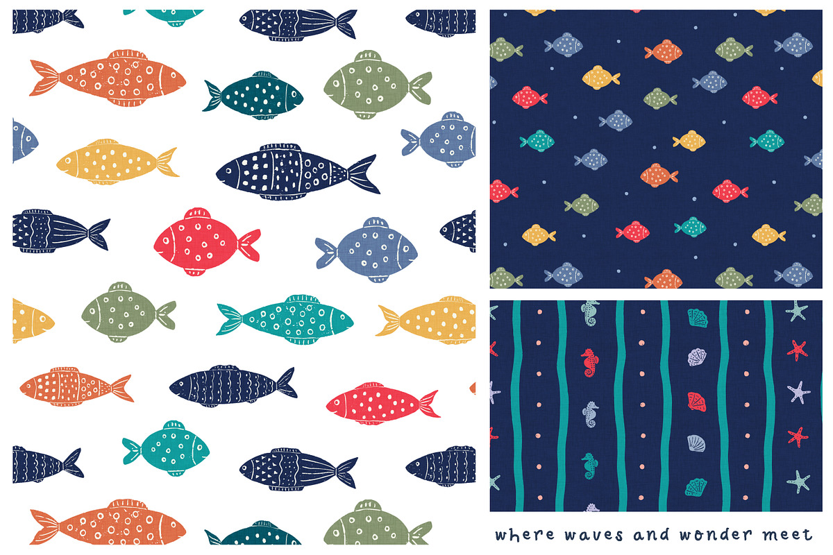 Nautical Fish Playful Collection, a Pattern Graphic by Naty Art (Photo 8 of 12)