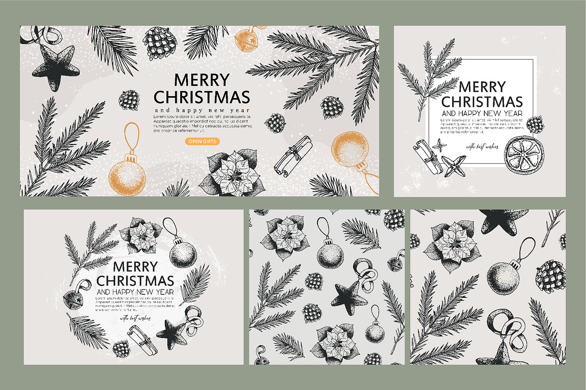 Christmas and New Year set, a Card Template by KPGallery (Photo 7 of 8)