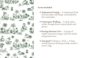 Dinosaur Illustrated Toile Pattern, a Background Graphic by Hughes Studio (Thumbnail 4 of 8)