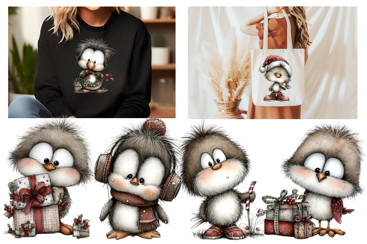 Whimsical Christmas Bird clipart, an Illustration by Designworld (Photo 5 of 6)