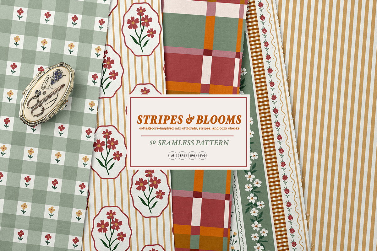 Stripes, Plaids & Floral Pattern, a Pattern Graphic by Essentially Nomadic (Photo 11 of 11)