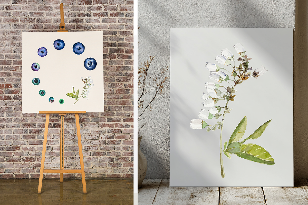 Watercolor Blueberry Life Cycle Set, an Education Illustration by Tati Bordiu (Photo 2 of 4)
