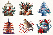 Christmas Chinoiserie Sublimation, an Illustration by Pixels.Craft (Thumbnail 3 of 7)
