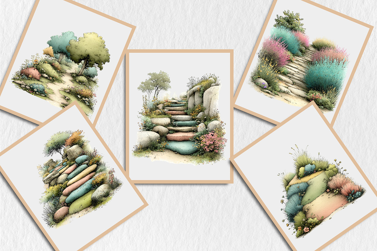 Whimsical Summer Pathway Clipart, a Seasonal Illustration by Rose Art (Photo 5 of 5)