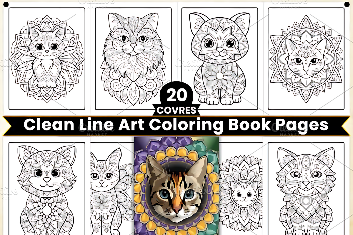 Cat Mandala Coloring Pages, an Animal Illustration by Ink Gallery (Photo 2 of 3)