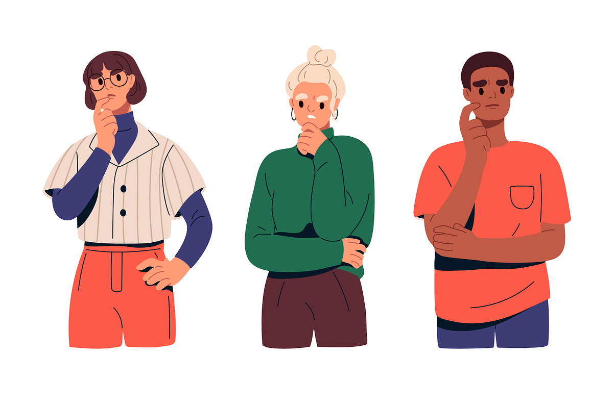 Confused people in doubts set, a Person Illustration by Good Studio (Photo 2 of 5)