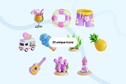 Summer 3D Icon Pack, an Object 3D Model by Nate Studios (Thumbnail 6 of 6)