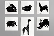 Cute animals / part 2 / Linocut, an Animal Illustration by Mii Lab (Thumbnail 2 of 10)