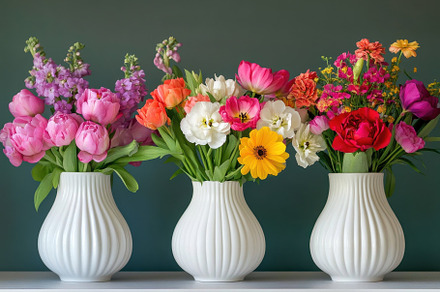 Beautiful arrangement of colorful fl, a Photo by Tanuart