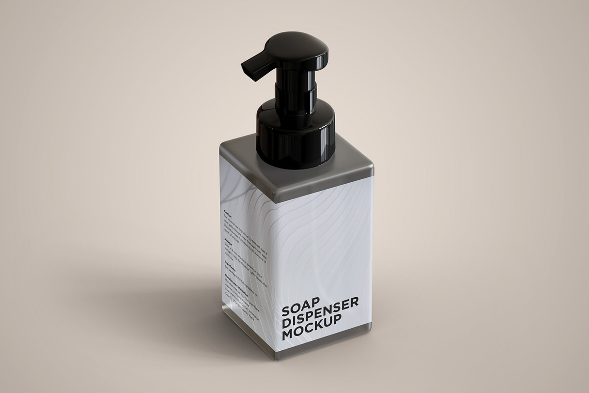 Soap Dispenser Square Bottle Mockup, a Packaging Mockup by Muhazdinata (Photo 17 of 18)
