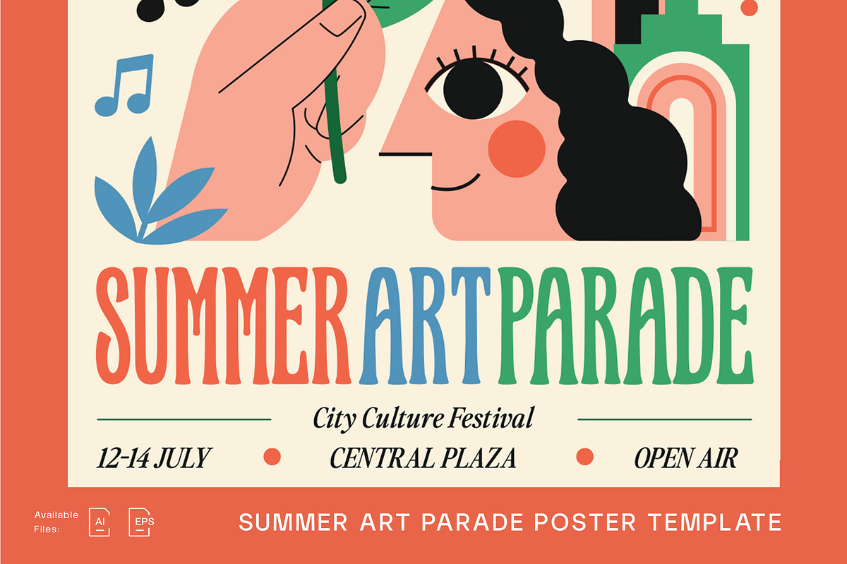 Summer Art Poster Template, a Poster Template by decographstud (Photo 3 of 3)