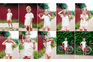 Kids Girl T-Shirt PSD Mockups Vol9