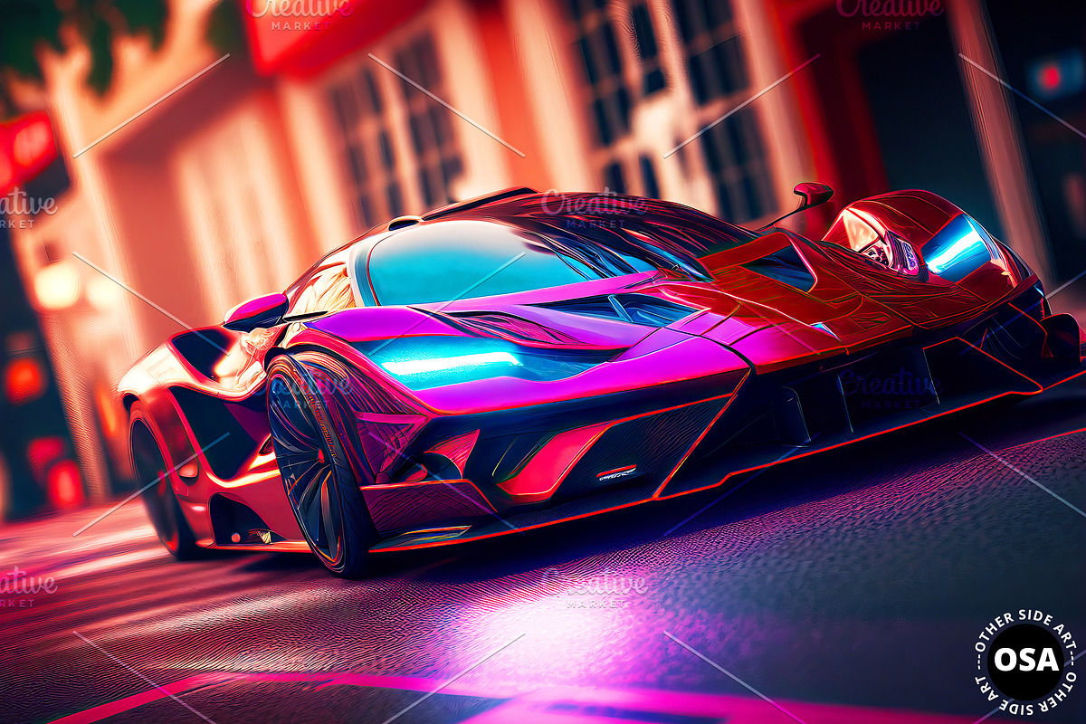 Supercar in the City Illustration, a Wallpaper Graphic by Other Side Art (Photo 6 of 8)