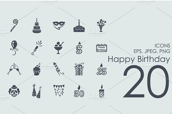 20 Happy Birthday Icons