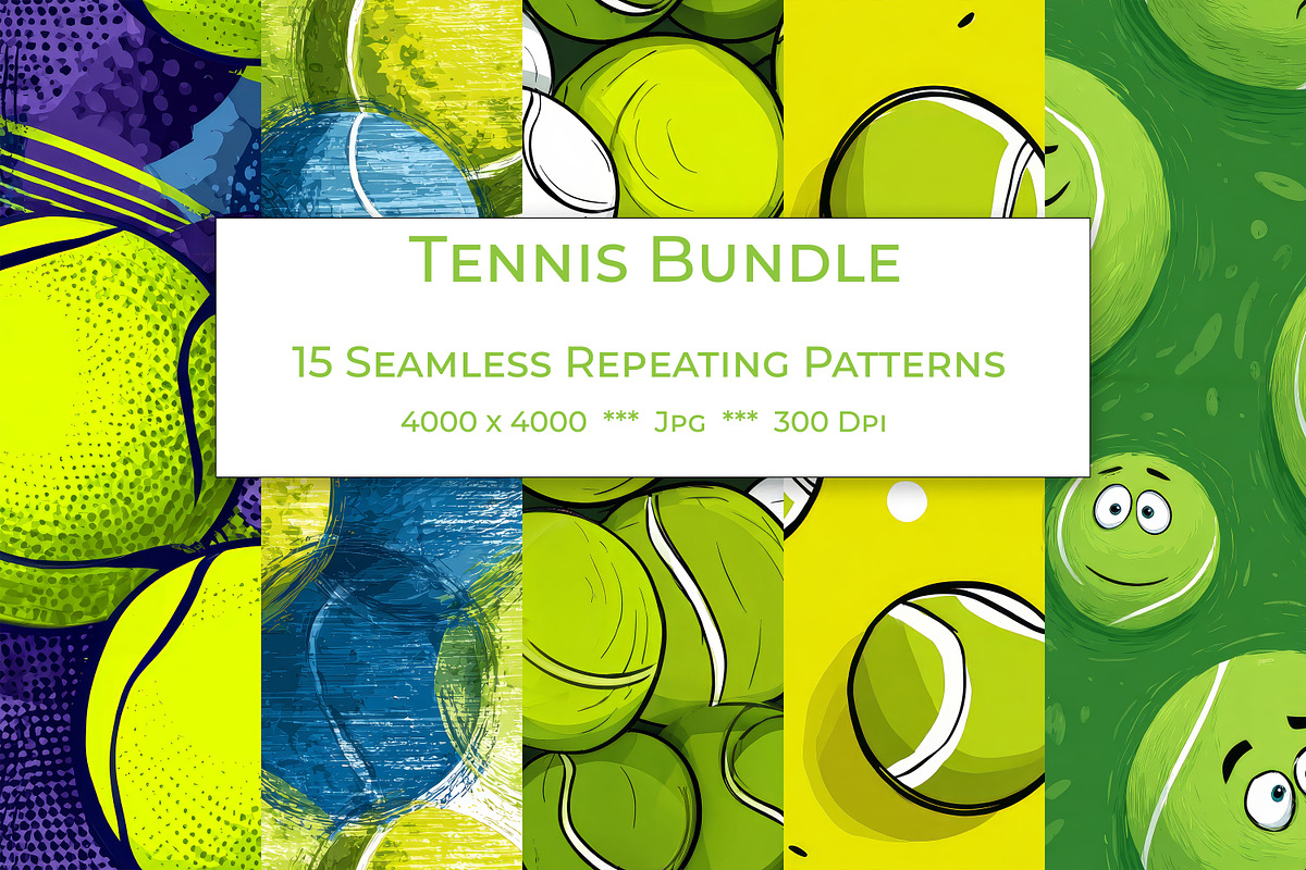 Tennis Graphics Bundle, a Pattern Graphic by karenfoleyphoto (Photo 1 of 5)