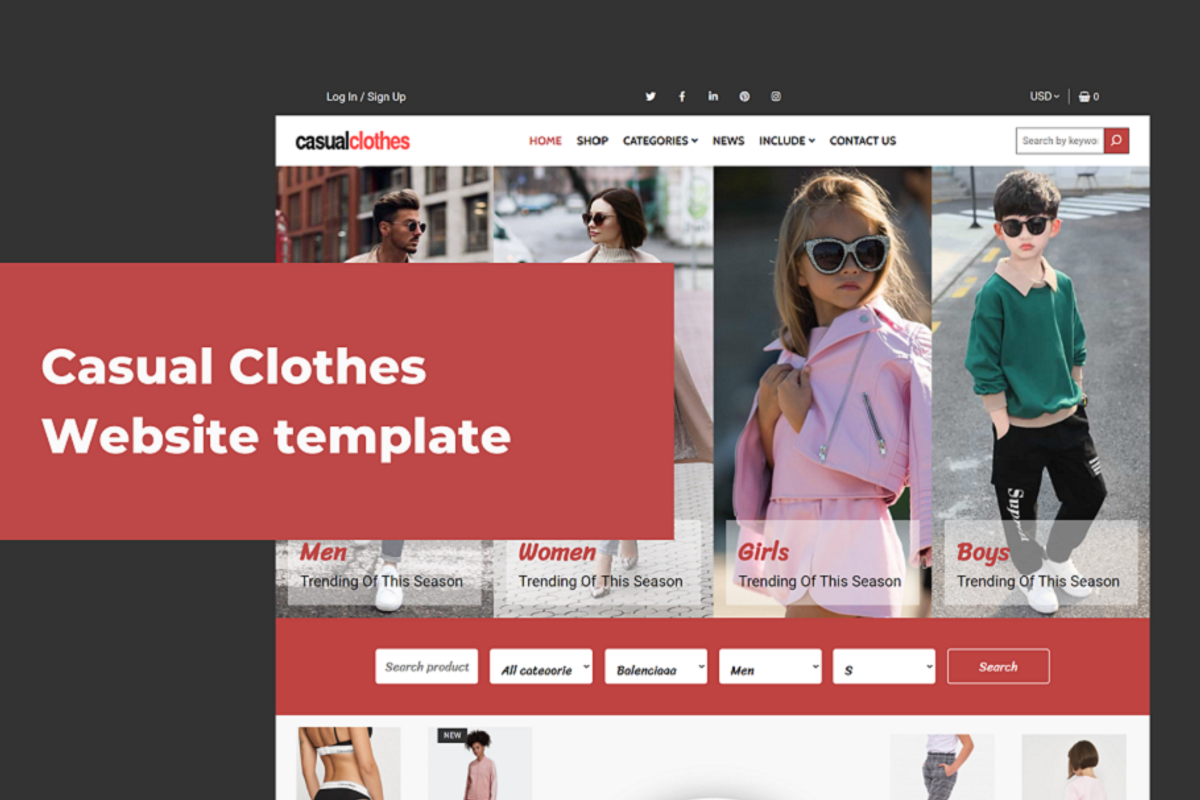 Casual Clothes Website Template, a HTML Template by Ordasoft (Photo 1 of 3)