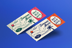 Cream Retro Summer Music Ticket, a Card Template by graphicook