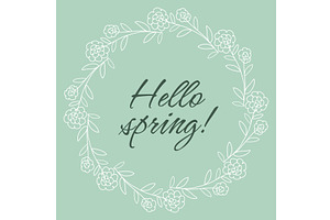 Floral wreath silhouette with the, an Object Illustration by Tati_Kli