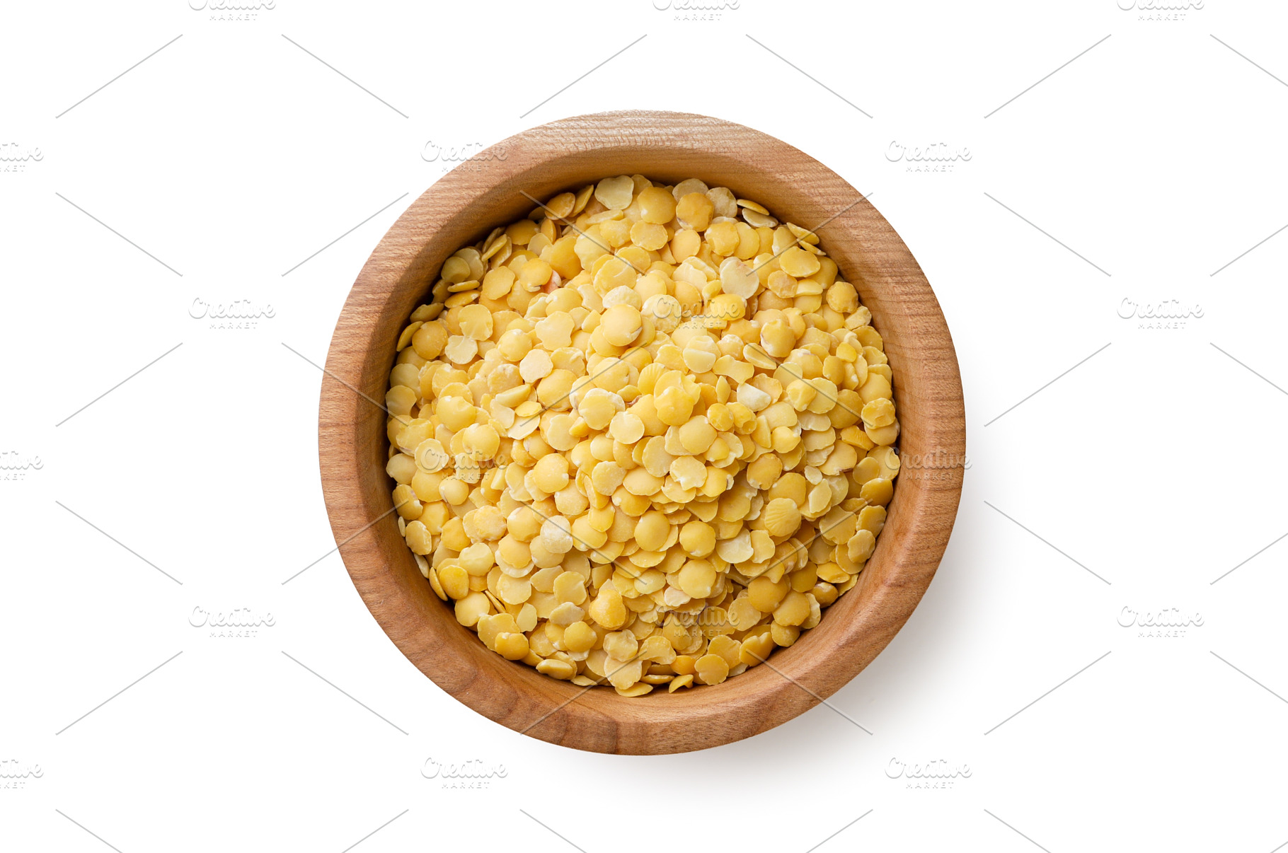 Raw lentils in a wooden plate on a, a Food & Drink Photo by innakreativ